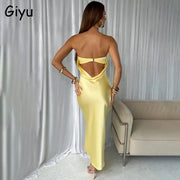 Giyu Sexy Satin Evening Dress A T FASHION STORE