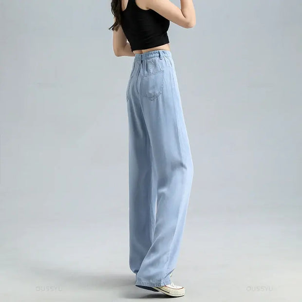 Women's Baggy Wide Leg Denim Pants A T FASHION STORE