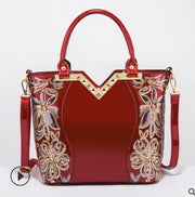 Luxury Sequin Embroidery Women's Patent Leather Handbag A T FASHION STORE