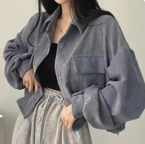 Oversized Crop Jacket A T FASHION STORE