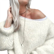 Women's Chunky Knitted Fluffy Pullover Tops A T FASHION STORE