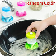 Random Color Kitchen Wash Pot Dish Brush Washing Utensils With Washing Up Liquid Soap Dispenser Household Cleaning Accessories A T FASHION STORE