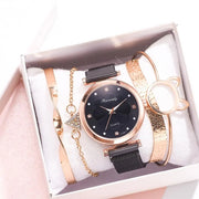 5-Piece Women's Luxury Magnet Buckle Watch Bracelet Set A T FASHION STORE