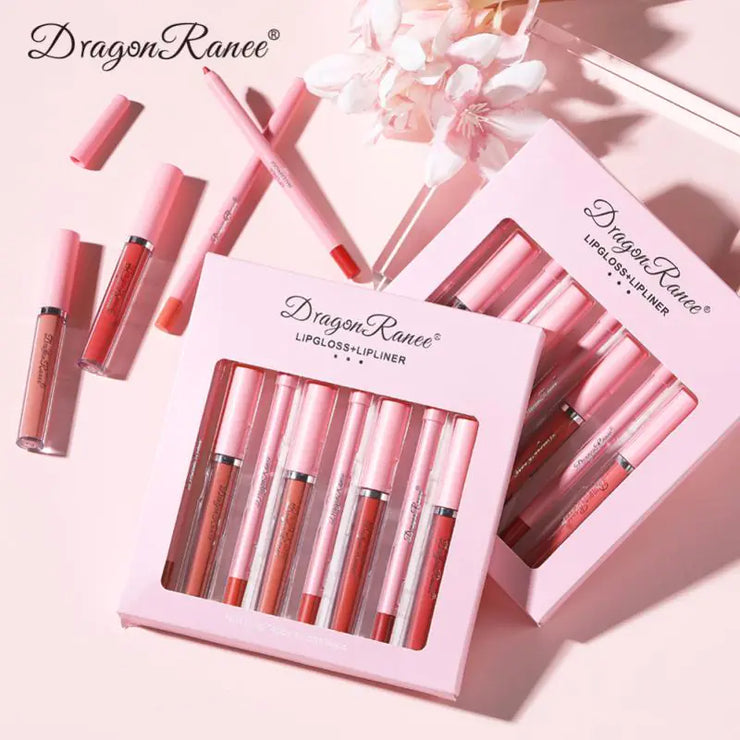 4pcs Lip Gloss Lip Liner Pen Set A T FASHION STORE