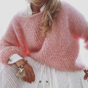 Women's Chunky Knitted Fluffy Pullover Tops A T FASHION STORE