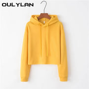 Oulylan Women's Crop Hoodies Sweatshirts A T FASHION STORE