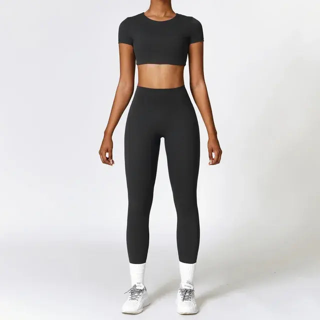 Women's 2 Piece Tight Quick-Drying Fitness Suit A T FASHION STORE