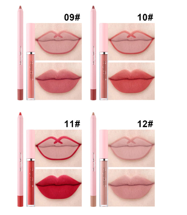 4pcs Lip Gloss Lip Liner Pen Set A T FASHION STORE