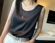 Women's Sleeveless Satin Blouse AT Fashion store