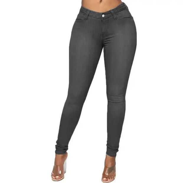 High Elastic Women Skinny Jeans A T FASHION STORE