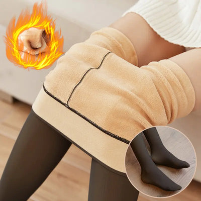 2022 Women's Winter Thermal Fleece-Lined Tights and Fake Pantyhose Leggings A T FASHION STORE