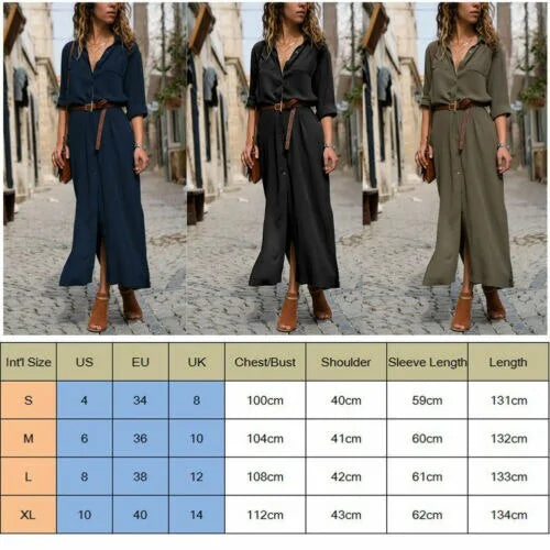 Women's Solid Color V-Neck Maxi Beach Dress A T FASHION STORE