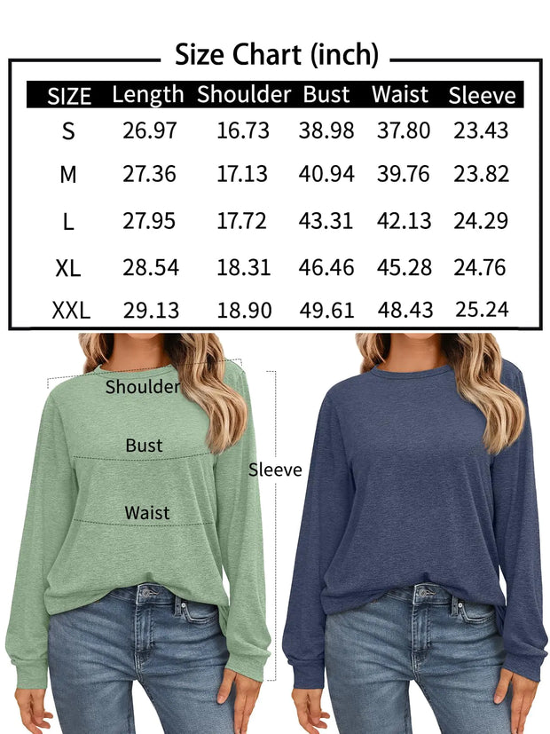 AUTOMET Women's Long Sleeve Shirts Loose Fitted Crewneck Solid Color Basic Tops Casual Outfits X-Large Cream A T FASHION STORE