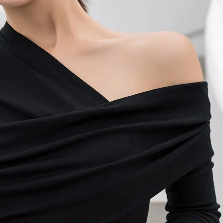 Off Shoulder Asymmetric Women's Tops A T FASHION STORE