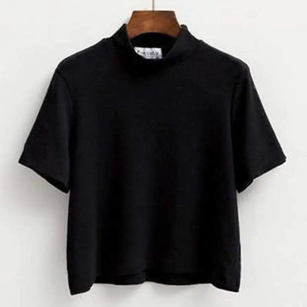 Rounded Collar T-Shirt A T FASHION STORE