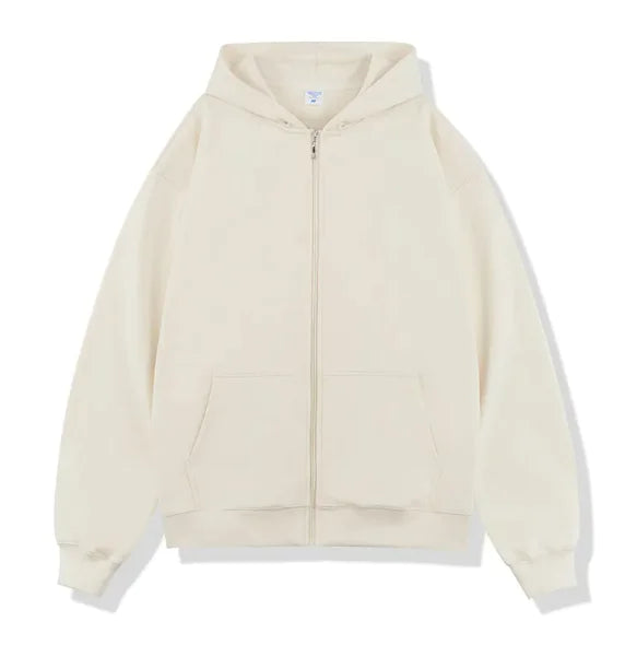 Autumn/Winter Terry Zipper Hoodie A T FASHION STORE