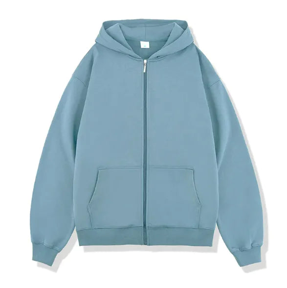 Autumn/Winter Terry Zipper Hoodie A T FASHION STORE