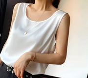 Women's Sleeveless Satin Blouse AT Fashion store