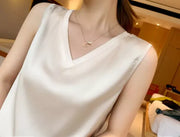 Women's Sleeveless Satin Blouse AT Fashion store