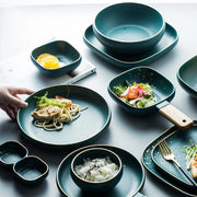 Retro Green Nordic Ceramic Tableware Set A T FASHION STORE