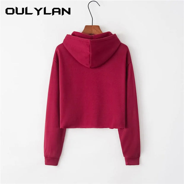 Oulylan Women's Crop Hoodies Sweatshirts A T FASHION STORE