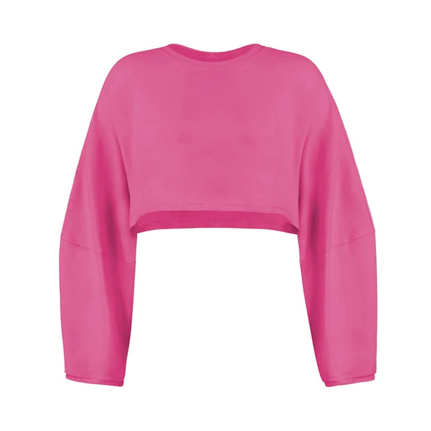 Sporty Crop Top Long Sleeve A T FASHION STORE